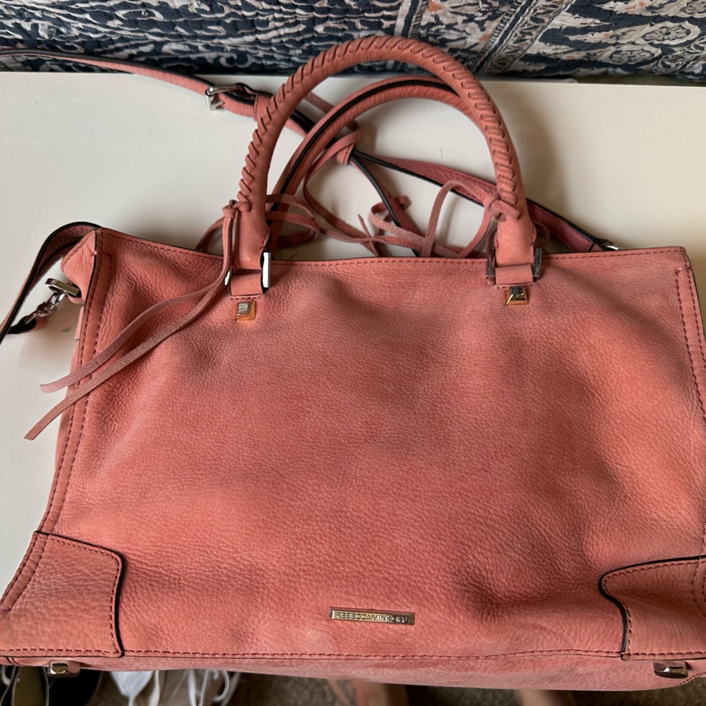 Rebecca Minkoff Regan Suede Satchel in Guava